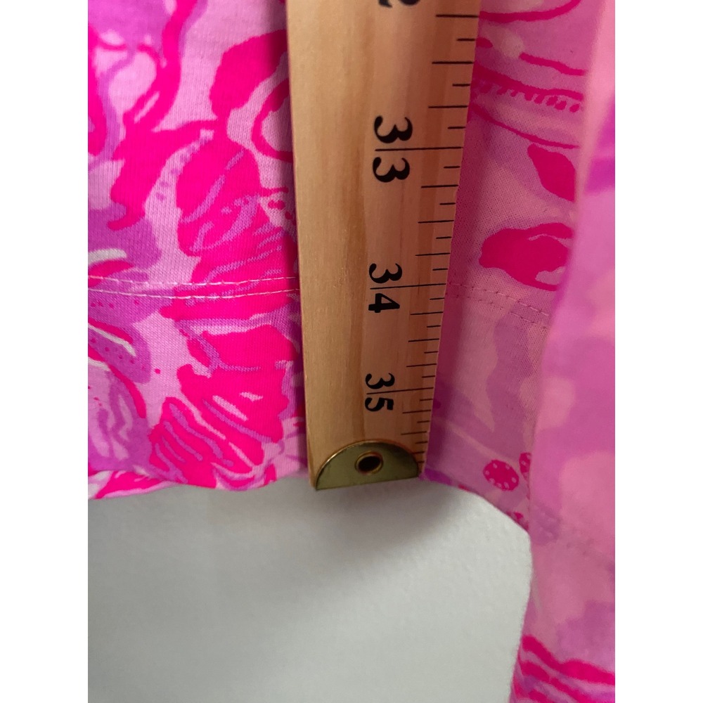Lilly Pulitzer Delsie Pink Floral Cotton Jersey Shift Dress Medium - Picture 4 of 8